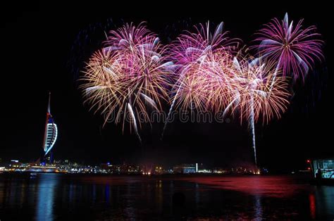 Spinnaker Tower Fireworks, Gunwharf Quays, Portsmouth Stock Image ...