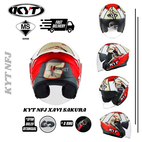 KYT NFJ HELMET DOUBLE VISOR ( KYT HELMET NFJ XAVI SAKURA ) - KYT OPEN ...