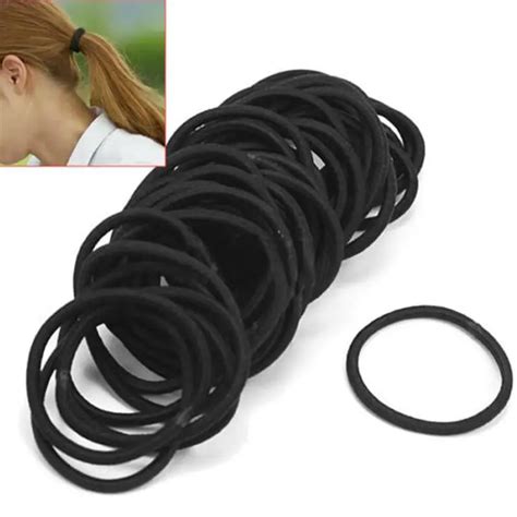 10pcs Girl Women Black Elastic Hair Ties Band Rope Ring Ponytail to Holders Accessorie-in Women ...