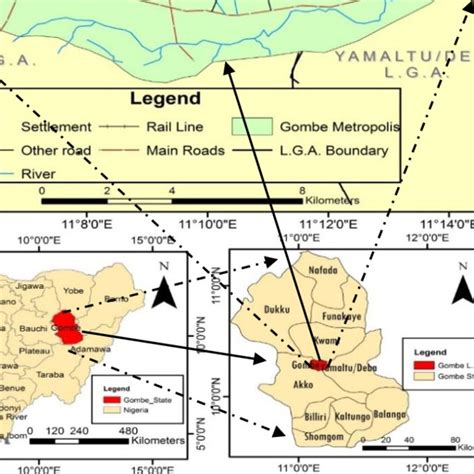 Map of Gombe City. Source: Ministry of Land and Survey Gombe State ...