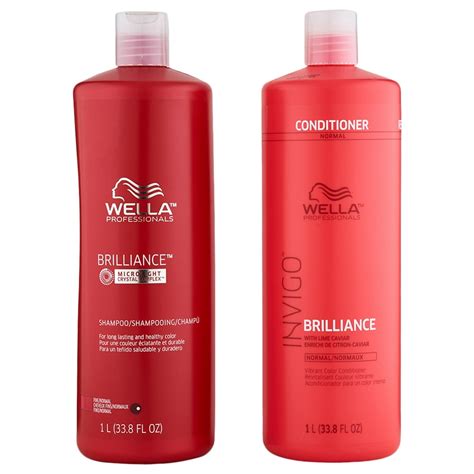 Wella Brilliance Shampoo & Conditioner for Fine to Normal Colored Hair 33.8 oz - Walmart.com ...