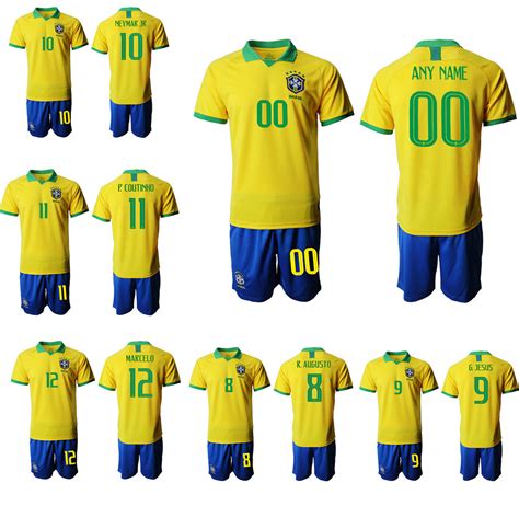 Neymar Brazil National Team 2018 World Cup Football Soccer Suits Jersey - Soccer Jersey and ...