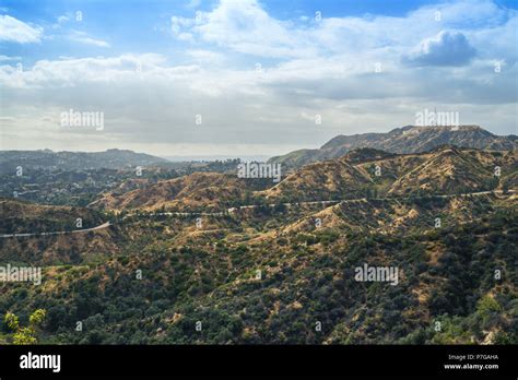 Hollywood Hills Panorama with view on the Hollywood Sign Stock Photo ...