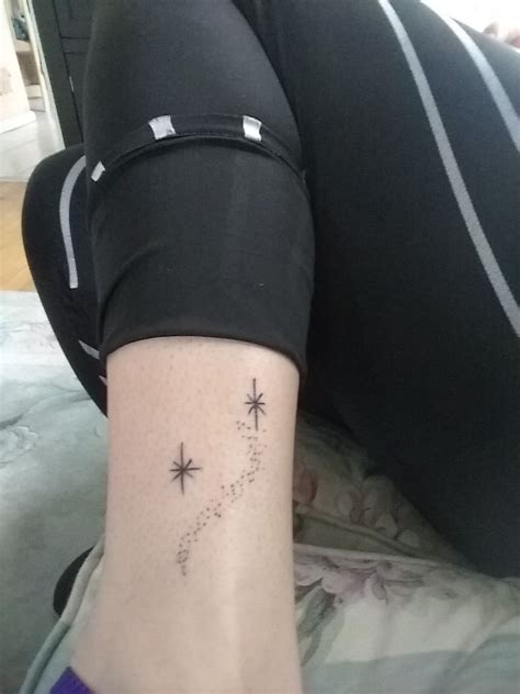 Second star to the right , pixie dust, ankle/leg, Peter Pan | Star tattoos, Peter pan tattoo ...