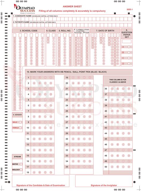 OMR Sheet for Practice