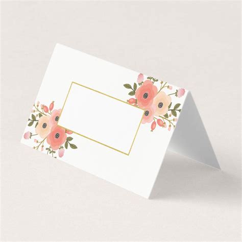 Elegant Floral Wedding Folded Place Cards | Zazzle.com | Floral wedding ...