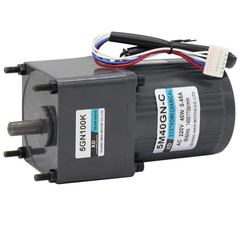 40W gear reducer induction small motor 220V AC motor single phase speed control motor slow speed ...