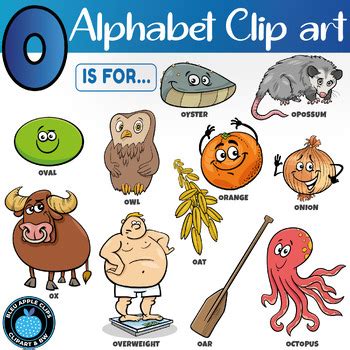 Letter O Clip Art Alphabet - Beginning Sound O - Vocabulary Words Start ...