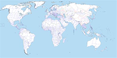 Blank map of the world with countries & their subdivisions [4504x2234 ...