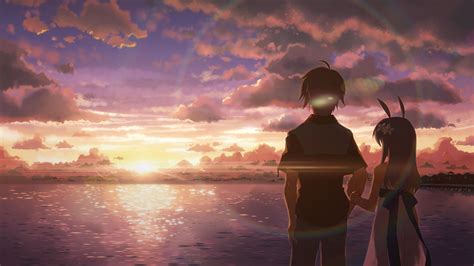 anime, DJ Max, Beach, Sunset, People Wallpapers HD / Desktop and Mobile Backgrounds