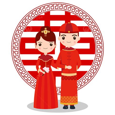 Couple Chinese Wedding Character Vector Marrige Transparnat Background Free Download, Chinese ...