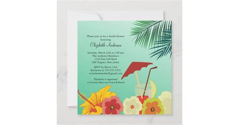 Tropical Flowers Bridal Shower Invitation | Zazzle