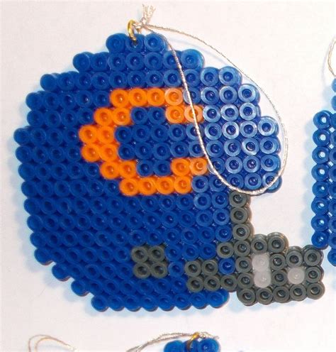 Set of 6 Chicago Bears Football Helmet Perler Bead Ornaments - Etsy