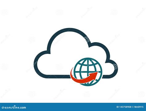 Global Network Cloud Icon Isolated Vector Computer Technology Internet ...