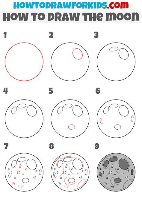 How to Draw the Moon - Easy Drawing Tutorial For Kids