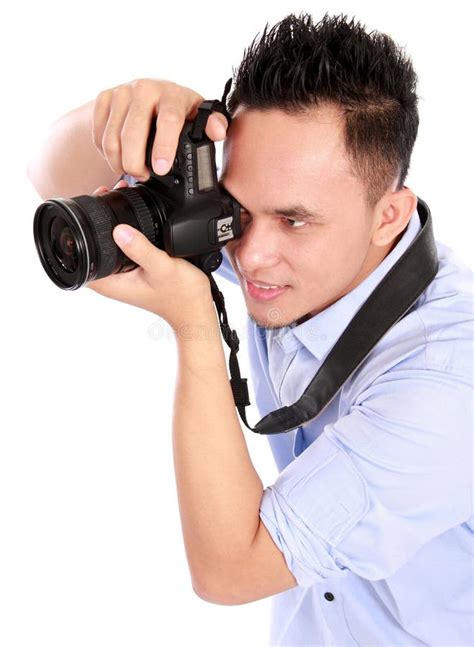 Man using dslr camera stock photo. Image of documentation - 28151206