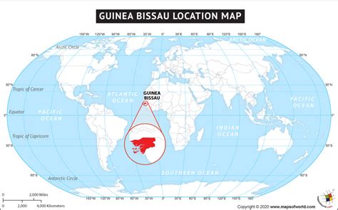 Where is Guinea Bissau Located? Location map of Guinea Bissau