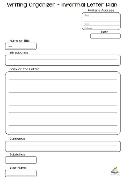 Letter Writing Templates - FREE (Informal and Formal) - Innovative Teaching Ideas