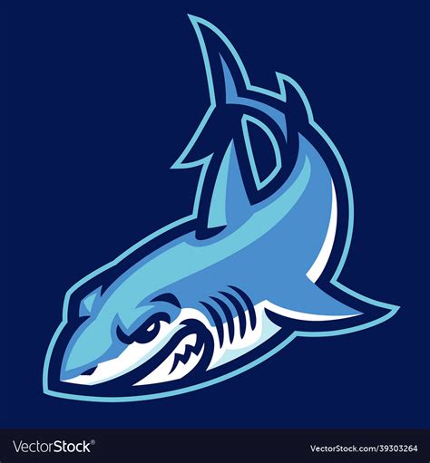 Shark logo mascot sport Royalty Free Vector Image