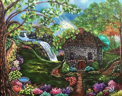 Fairy Cottage Giclee/ Whimsical Wall Art/ Fairy Garden Fantasy Print/ Wall Decor/ Child's ...