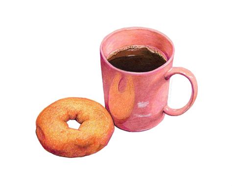 Coffee and Donut Illustration // Food art // Archival Print