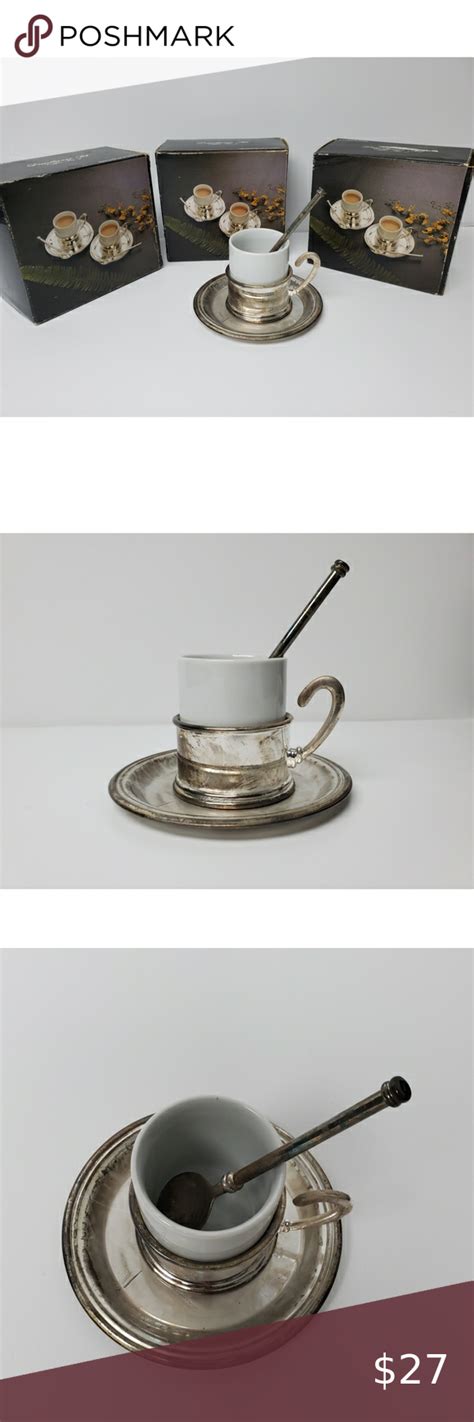 Demitasse set "coffee for 6" silver-plated | Silver plate, Ceramic cups, Serving utensils