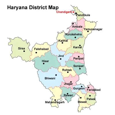 haryana-districts-map-2023 | GKDuniya