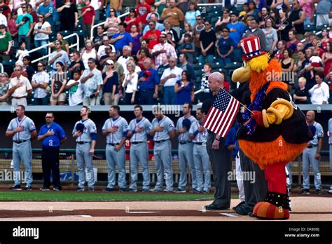 July 04, 2011 - Albuquerque, New Mexico, USA - The Albuquerque Isotopes mascot, Orbit, the ...