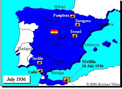 Map of the Spanish Civil War | Spanish, Melilla, Civil war