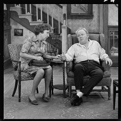 Carroll O'Connor as Archie Bunker and Jean Stapleton as Edith Bunker... | All in the family ...