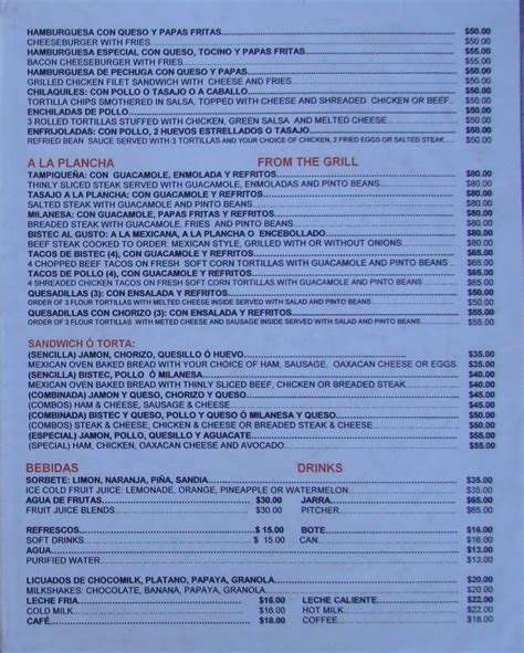 Menu - Los Portales