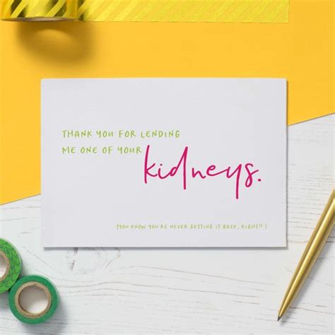 Kidney Donor Thanks Card: kidney Donation Serious Illness Get | Etsy