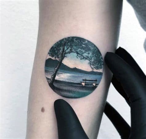 40 Lake Tattoo Designs For Men - Nature Ink Ideas