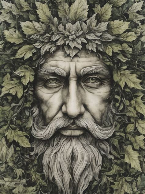 Pin by Canter Point on Green man in 2024 | Green man tattoo, Green knight, Green man