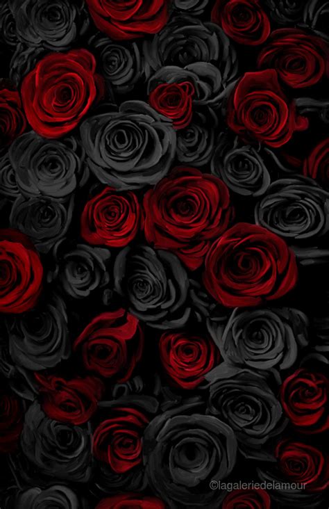 Black and Red Roses by lagaleriedelamour Wall Art