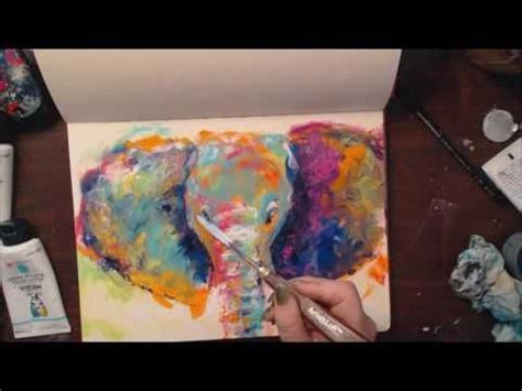 Elephant, fingerpaint and spatula, Using Dina Wakely paint | Elephant ...