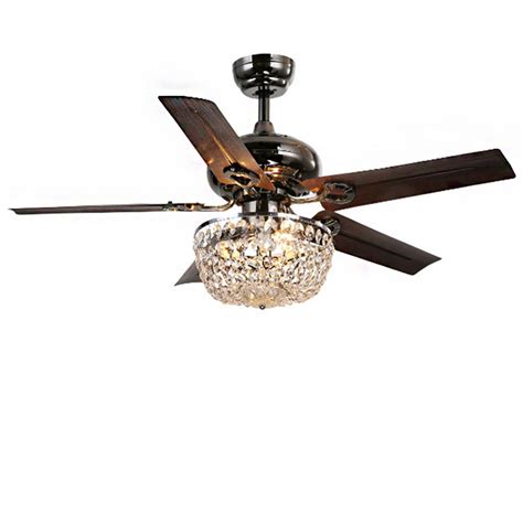 Warehouse of Tiffany Angel 43 in. Indoor Bronze 5-Blade Crystal Chandelier Ceiling Fan with ...