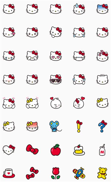 Hello Kitty Emoji | カワイイステッカー, ハローキティー, かわいいステッカー