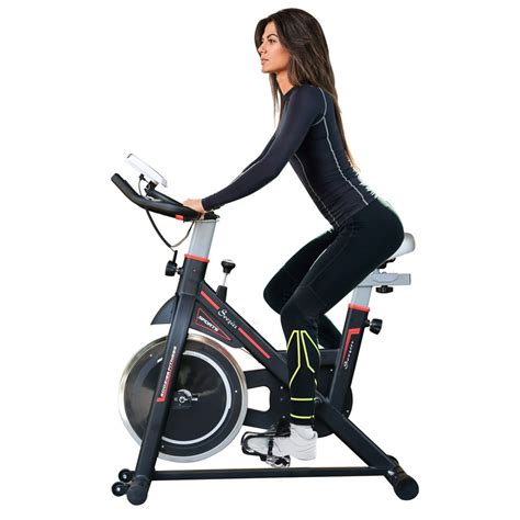 Soozier Upright Stationary Exercise Bike Indoor Fitness Cycling Bicycle Cardio Workout Training ...