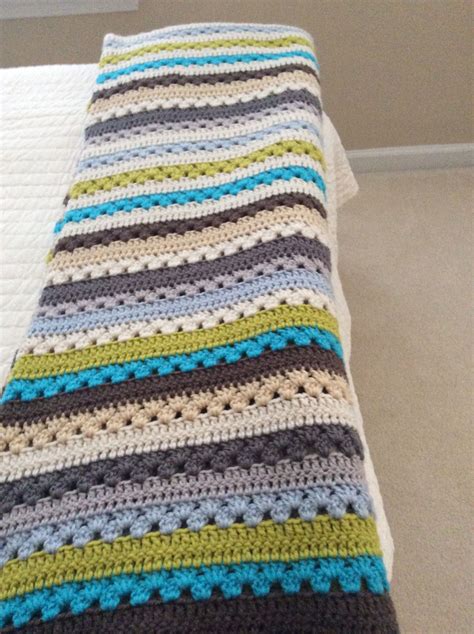 Cosy Stripe Blanket | Crochet blanket patterns, Crochet blanket, Baby blanket crochet