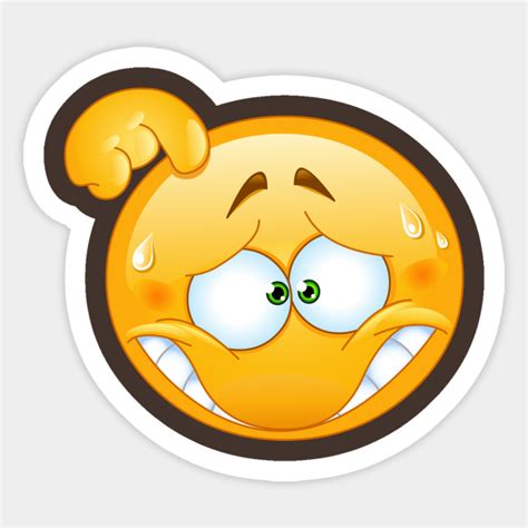 Embarrassed Emoji - Emoji - Sticker | TeePublic