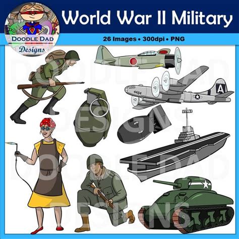 World War II Military Clip Art world War 2, Soldiers, Plane, Aircraft ...