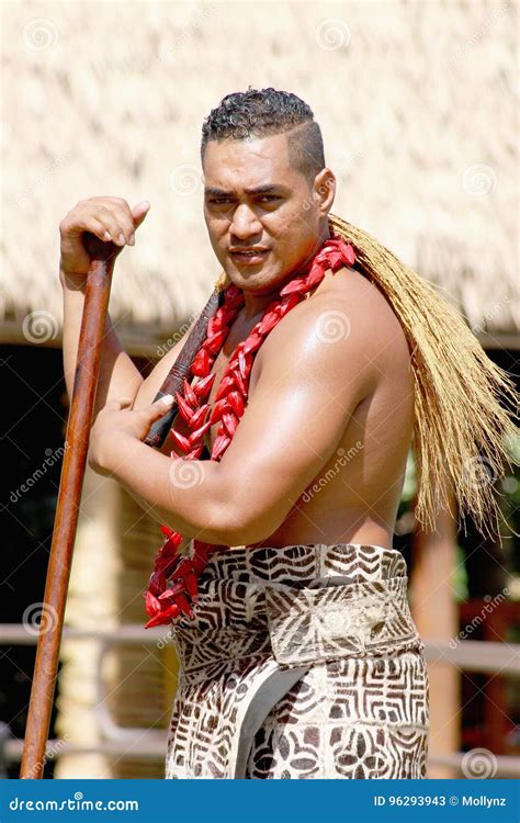 Samoan Man Poses for Photos in the Village of Samoa at the Polynesian ...