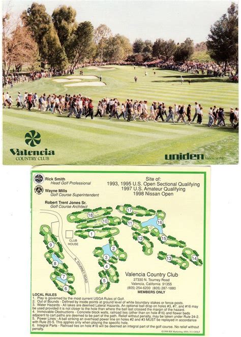 Golf Scorecard: Valencia Country Club, Valencia, California | Golf ...