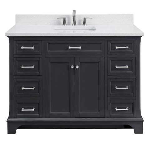 allen + roth Roveland 48-in Dark Gray Single Sink Bathroom Vanity with Terrazzo Engineered Stone ...