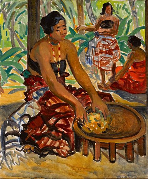 PREPARING THE MEAL, SAMOA, c. 1919-25 by Mary Swanzy HRHA (1882-1978 ...