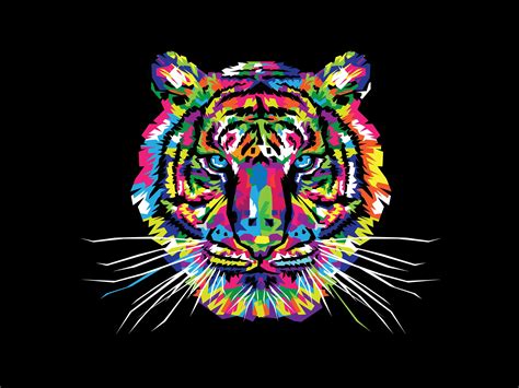 Coloured Tiger Wallpapers - Wallpaper Cave