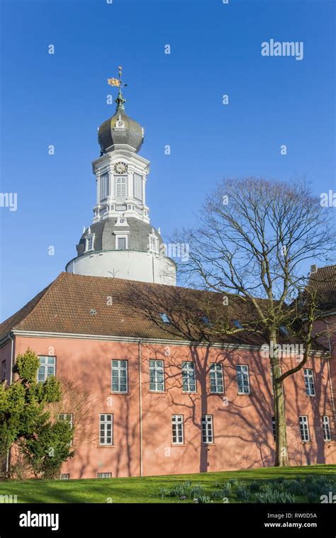 Pink castle in historic city Jever, Germany Stock Photo - Alamy