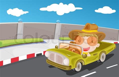 Driving car on highway | Stock vector | Colourbox