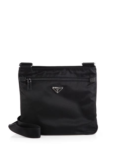 Prada Nylon Messenger Bag in Black for Men | Lyst